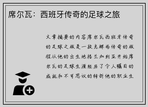 席尔瓦：西班牙传奇的足球之旅